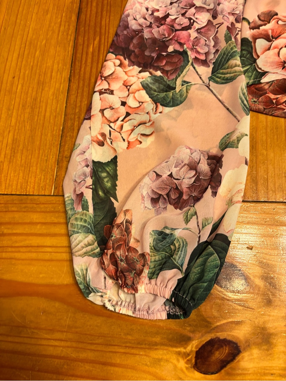 Show Me Your MuMu Pink Floral Tie-Front Top with Green Leaves - Picture 4 of 4
